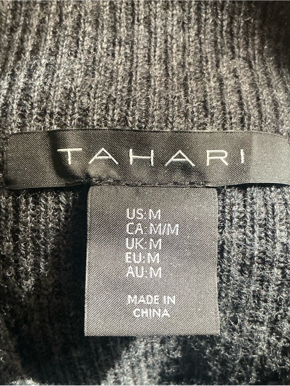 Tahari Grey Merino Wool Blend Asymmetrical Wrap Sweater Dress M